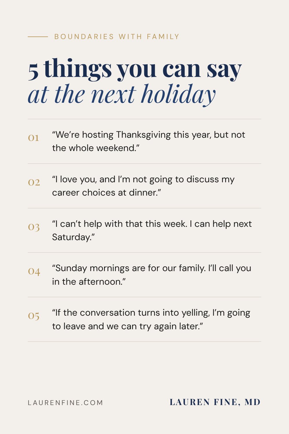 5 boundaries with family you can say at the next holiday.